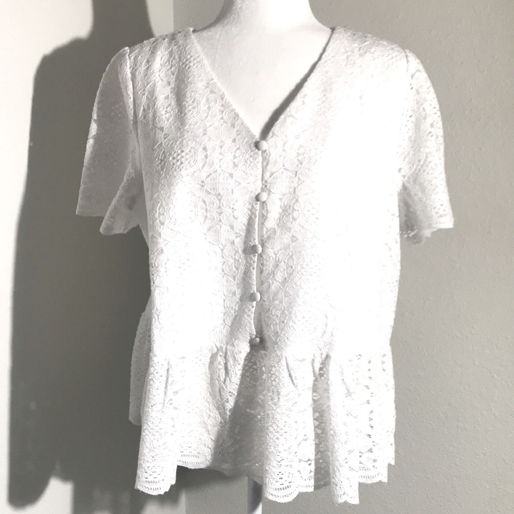 White lace like fabric